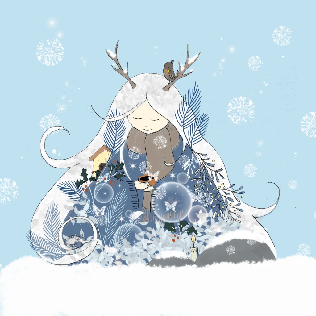 dessin numérique représentant l'hiver réalisé par Yamina Viguier