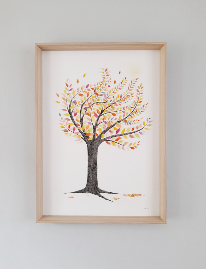 l'arbre de nos espoirs - œuvre de Yamina Viguier présentée encadrée